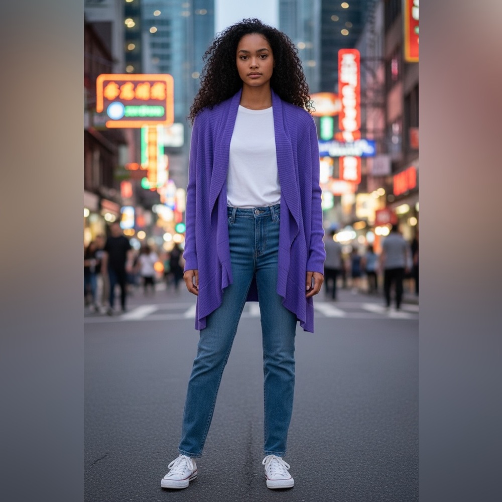 Chico's Vibrant Purple Knit Cardigan